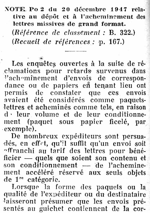 Lettre-missive de grand format