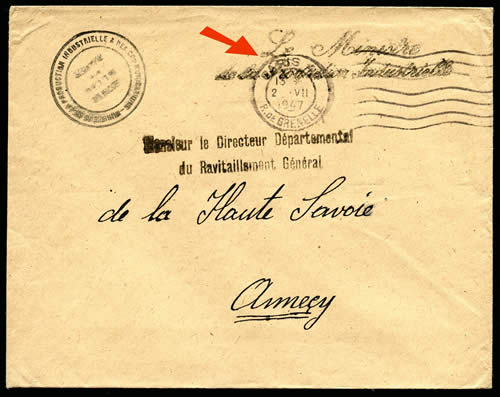 franchise du Ministre de la Production Industrielle 1947