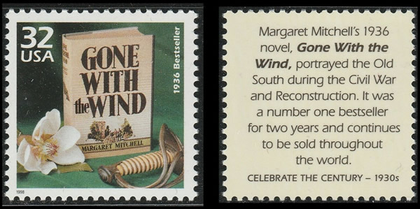 Timbre consacré au livre "Gone with the wind