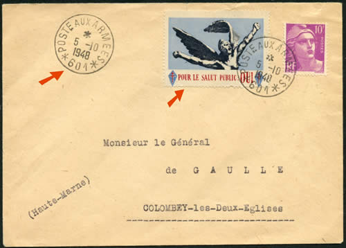 Vignette de Gaulle utilisée en Autriche