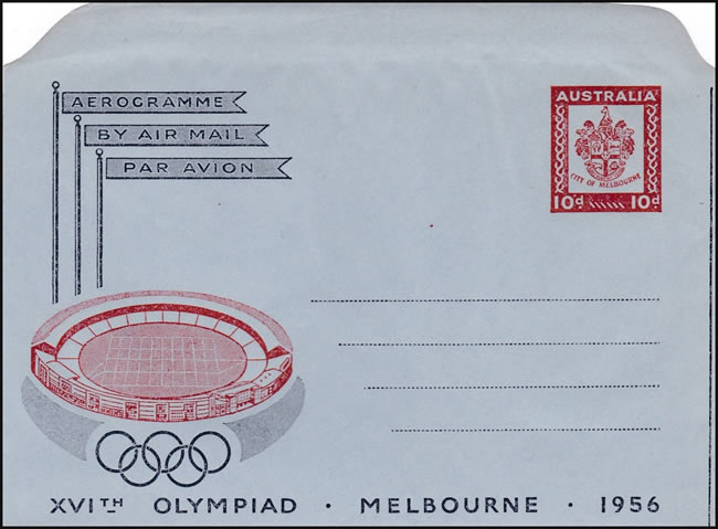 Aérogramme australien Melbourne 1956