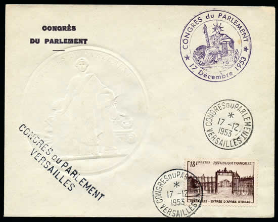 Congrès de Versailles cachet administratif déesse assise