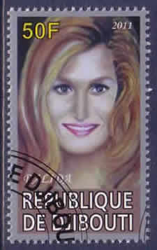 Timbre de Djibouti consacré à Dalida