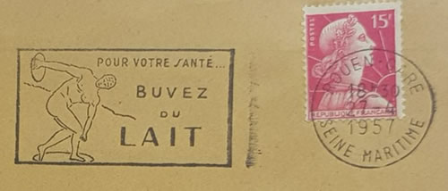 OMEC Buvez du lait  flamme à gauche Rouen Gare