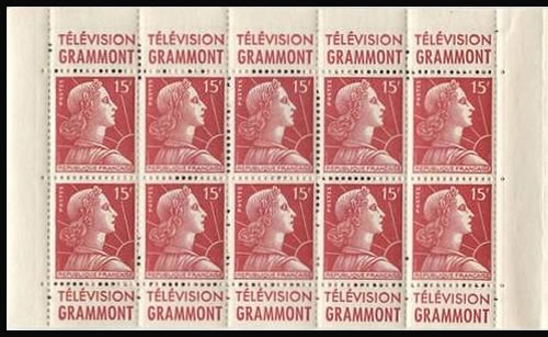 Carnet publicitaire 15F Müller télévisions GRAMMONT