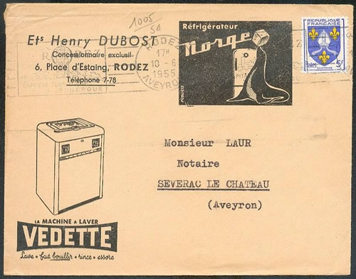 Enveloppe publicitaire machine à laver Vedette