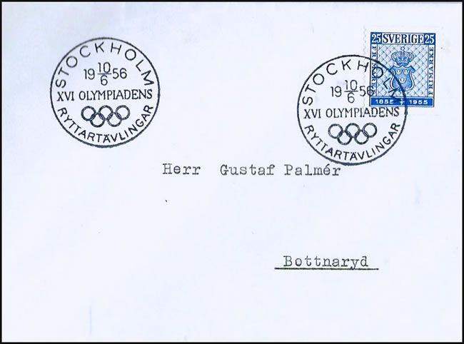 Oblitération JO Stockholm 1956