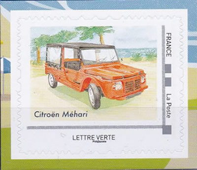 autocollant timbre méhari