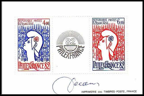 Bloc Philexfrance 82 Marianne de Cocteau