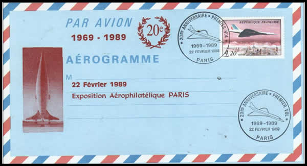 aérogramme concorde 20 ème anniversaire