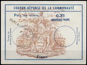 Coupon-réponse de la Communauté en Nouveaux francs