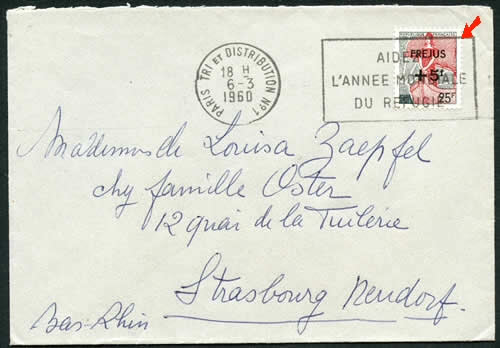 Timbre Fréjus sur lettre "nature"