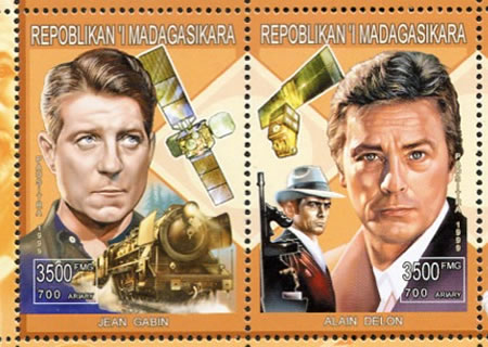 Jean Gabin et Alain delon se-tenant