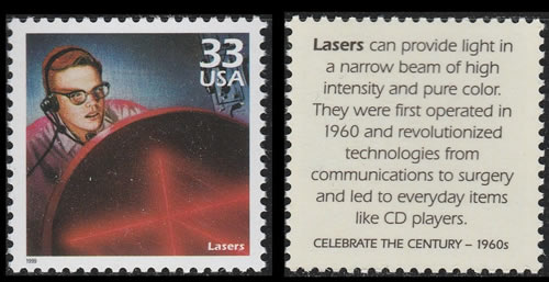 Timbre laser USA imprimé recto-verso