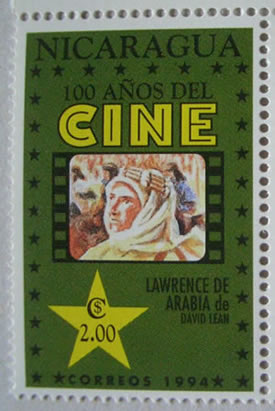 Timbre du Nicaragua consacré à Lawrence d'Arabie
