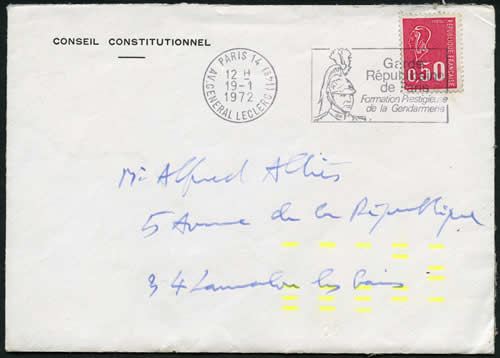 Lettre à entête du Conseil Constitutionnel