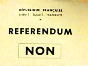 bulletin de vote NON au rér=férendum
