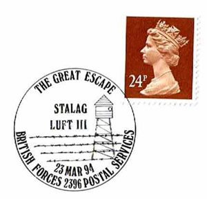 Oblitération temporaire britannique consacrée à la grande évasion