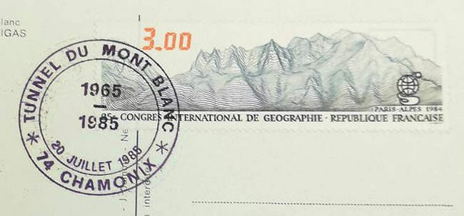 Oblitération temporaire pour le 10e anniversaire du tunnel sous le mont-Blanc