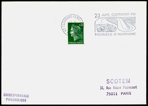 oblitération flamme à droite