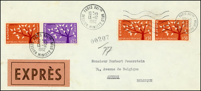 Lettre par expres session OTAN décembre 1962