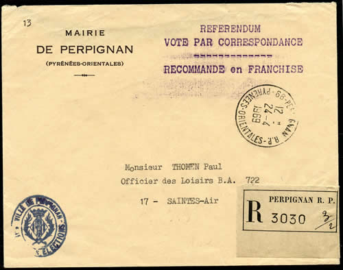 Référendum lettre en franchise