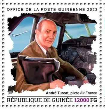 André Turcat timbre de Guinée