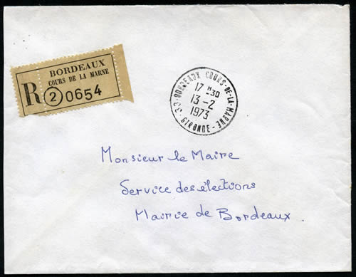 Recommandée d'office élections législatives février 1973