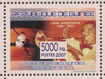 Timbre de Guinée consacré à Louis Amstrong
