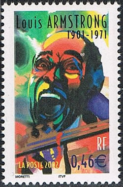 Timbre de France consacré à Louis Amstrong