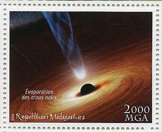 Trous noirs timbre de Madagascar