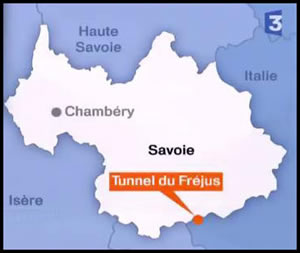 Carte du Tunnel du Fréjus