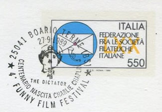 Oblitération Charlie Chaplin Italie