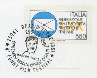 Oblitération Charlie Chaplin Italie