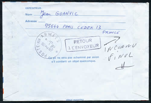 Aérogramme vers FINUL retour