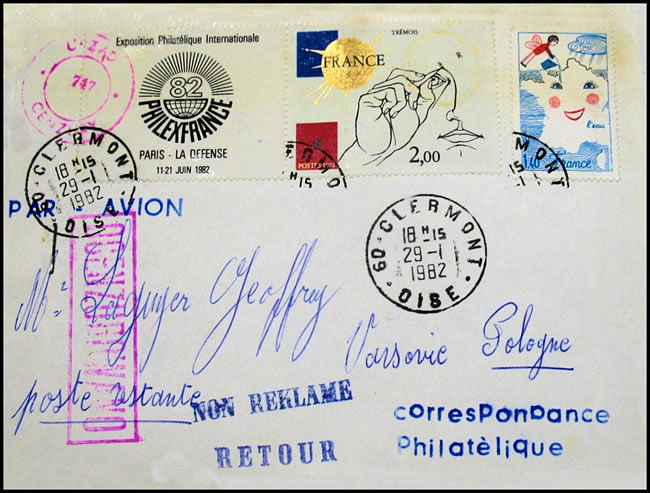 Lettre venant de l'étranger pour la Pologne 1981