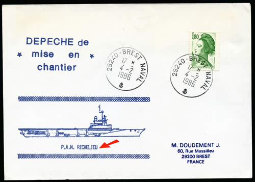 dépêche de mise en chantier du Richelieu