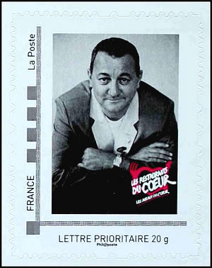 Timbre personnalisé Coluche