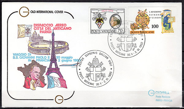 Départ de Jean-Paul II pour la France 1980