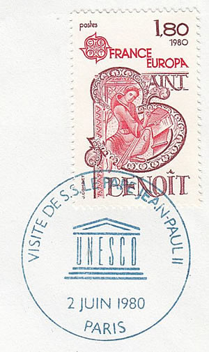 Visite Jean-Paul II à l'UNESCO