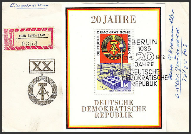 Lettre recommandée 20ème anniversaire de la RDA