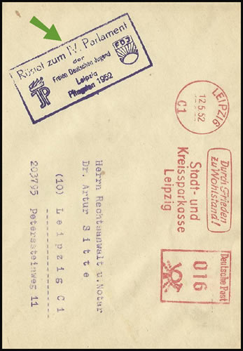 Griffe 4ème Parlement de la FDJ et du JP 1952