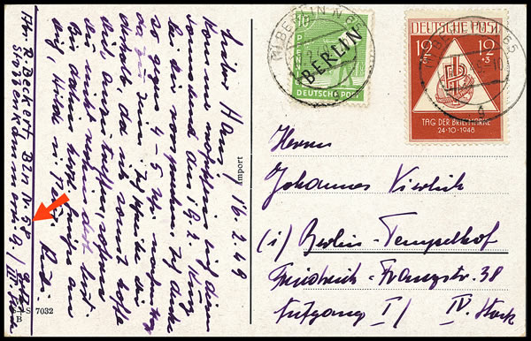 Double affranchissement mixte berlin février 1949