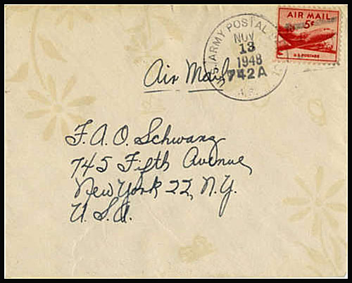 APO américain 742A de Berlin novembre 1948