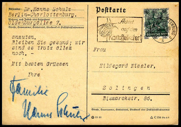 Timbre bizone surchargé utilisé à Berlin