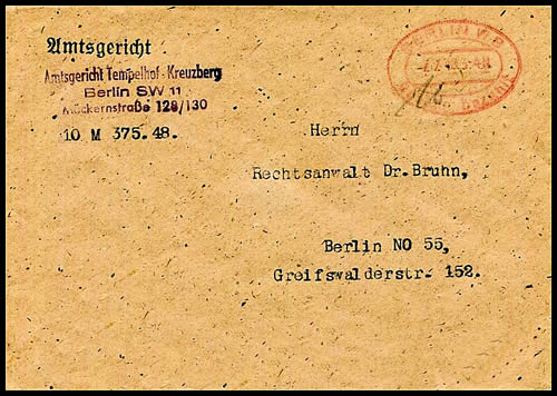 berlin Gebuhr bezaht 7/7/48