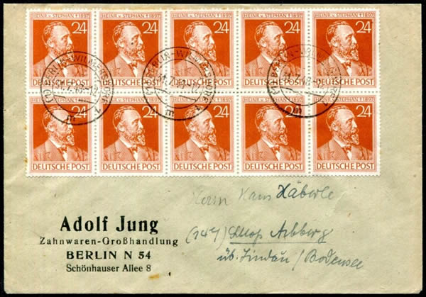 Affranchissement au décuple Berlin West 1948