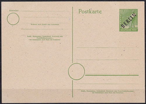 Entier surcharge BERLIN  Noire