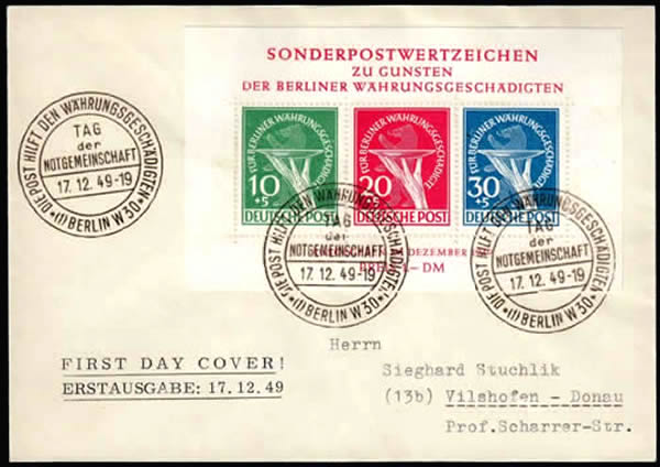 FDC Bloc-Feuillet Berlin Réforme monétaire