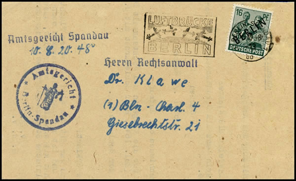 OMEC 100 jours pont aérien BERLIN SPANDAU type 6 traits